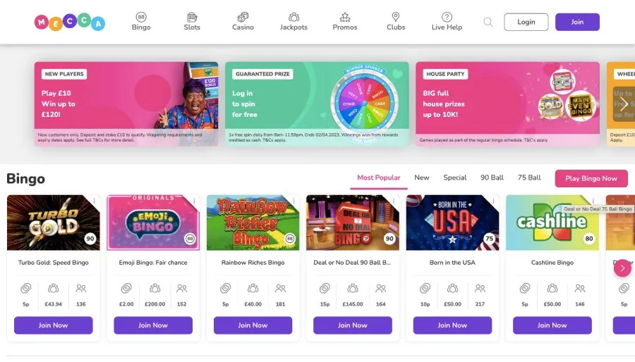 Mecca bingo homepage