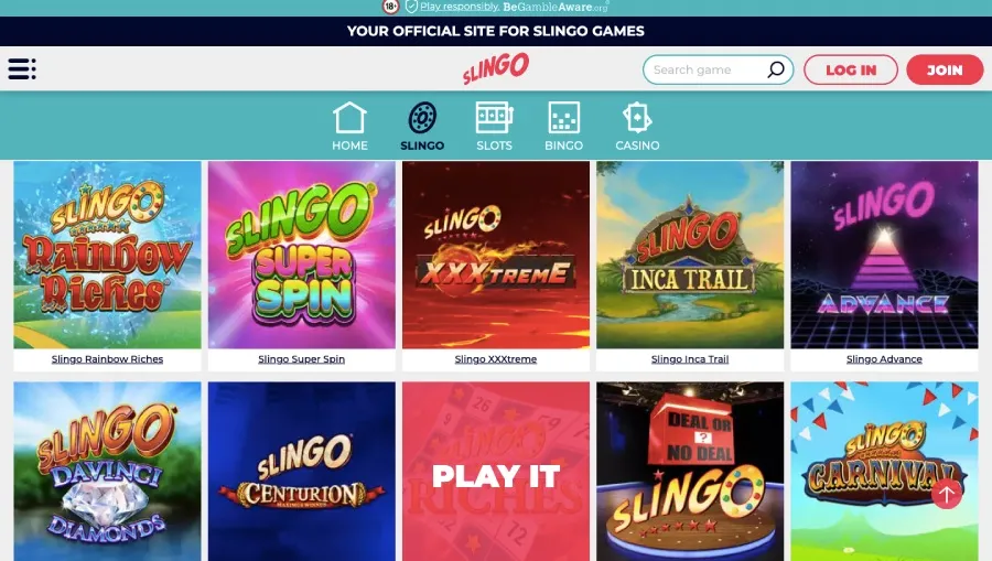 Slingo bingo slingo originals